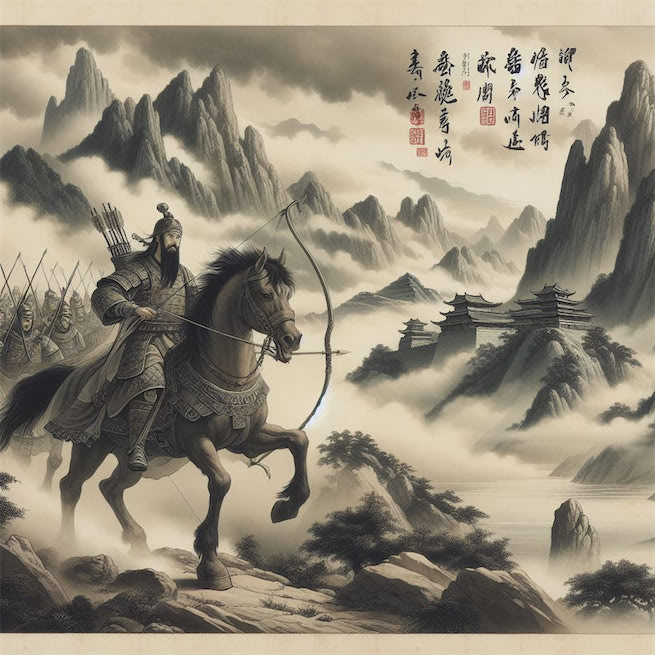 将军角弓不得控，都护铁衣冷难着。