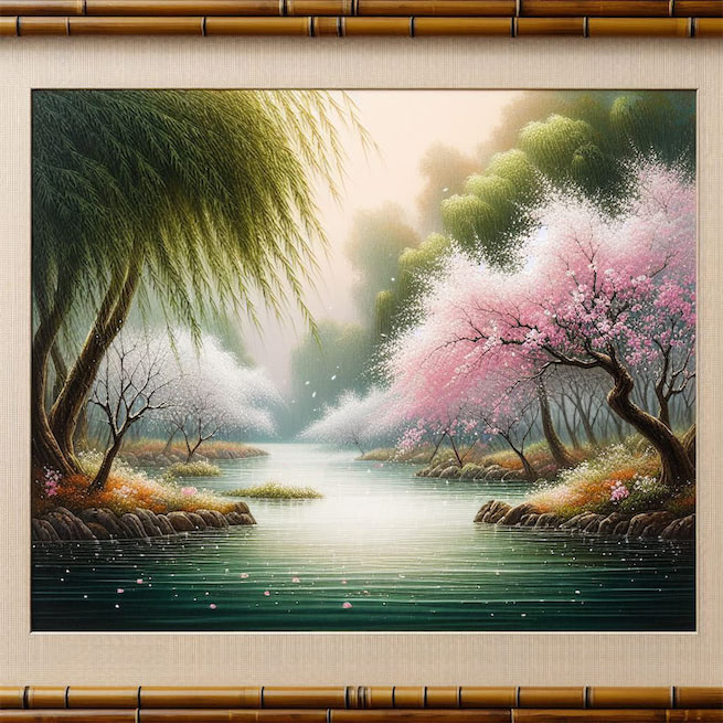 沾衣欲湿杏花雨，吹面不寒杨柳风。