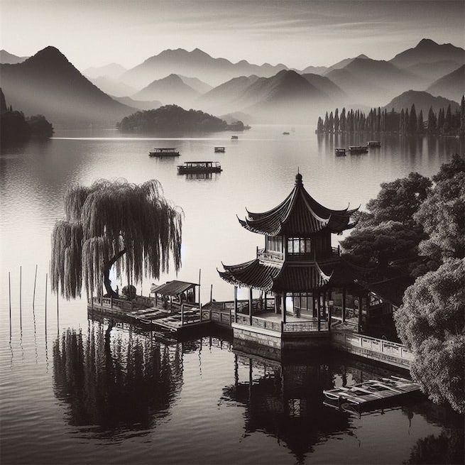 东风吹落战尘沙，梦想西湖处士家；