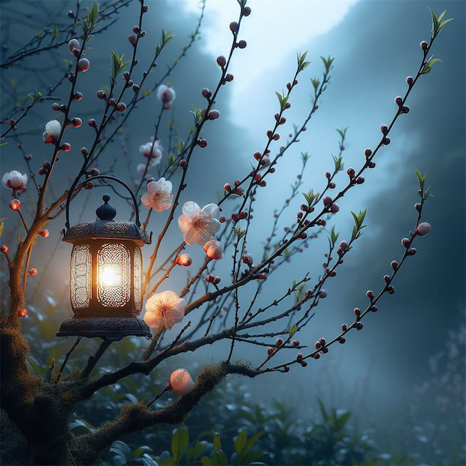 春来茗叶还争白，腊尽梅梢尽放红。