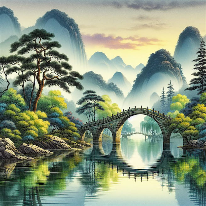 云收雨过波添，楼高水冷瓜甜，绿树阴垂画檐。