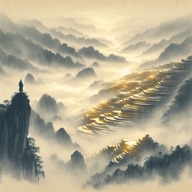 登高望蓬流，想象金银台。 Poster