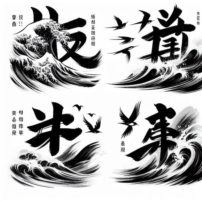 冲波突出人齐譀，跃浪争先鸟退飞。