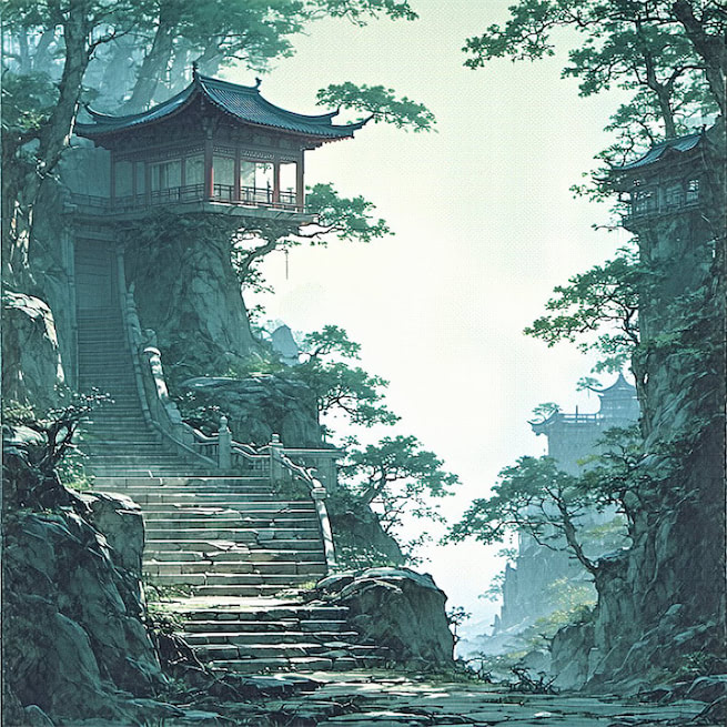 洞门高阁霭馀辉，桃李阴阴柳絮飞。