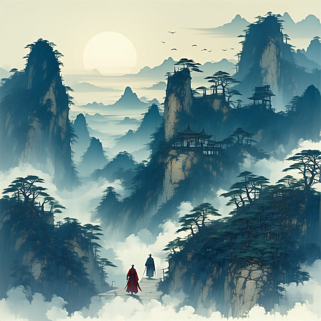 洞门高阁霭馀辉，桃李阴阴柳絮飞。