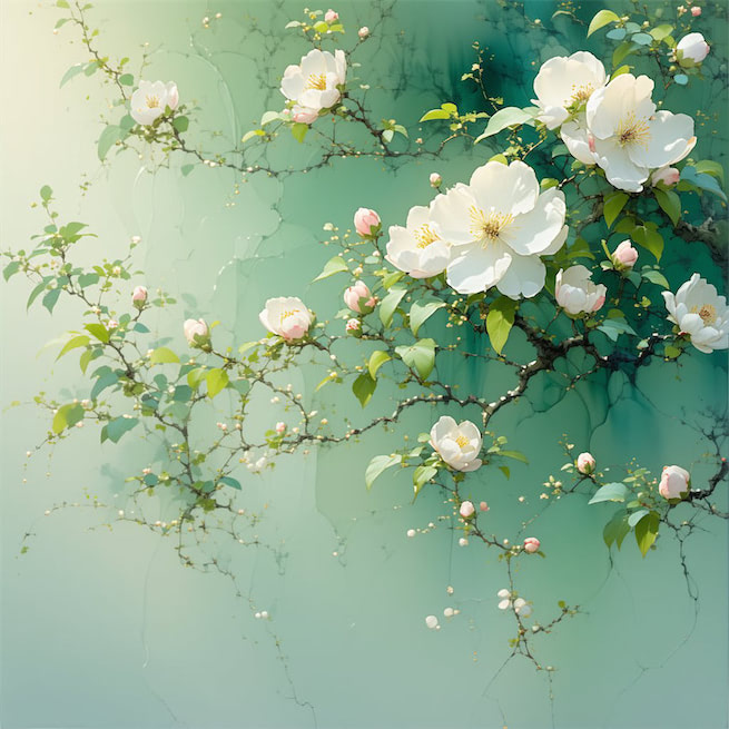 野渡花争发，春塘水乱流。 Poster