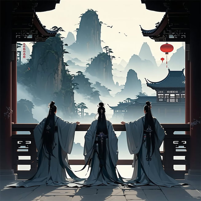 香炉初上日，瀑水喷成虹。