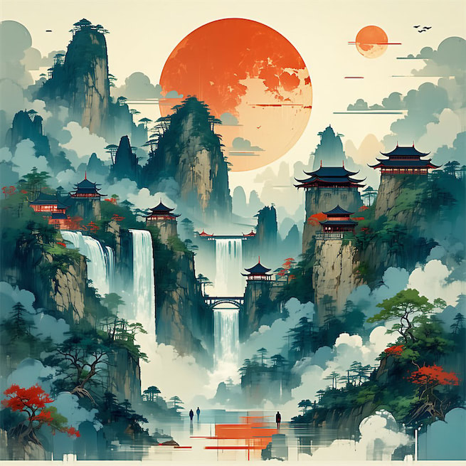 道人庭宇静，苔色连深竹。 Poster