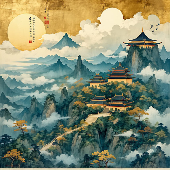 道人庭宇静，苔色连深竹。