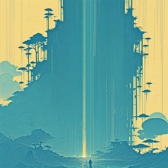 香炉初上日，瀑水喷成虹。