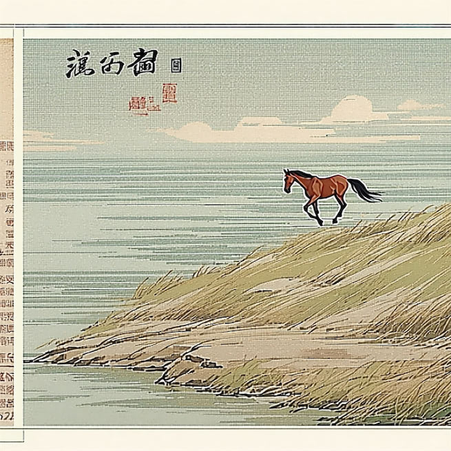 香炉初上日，瀑水喷成虹。