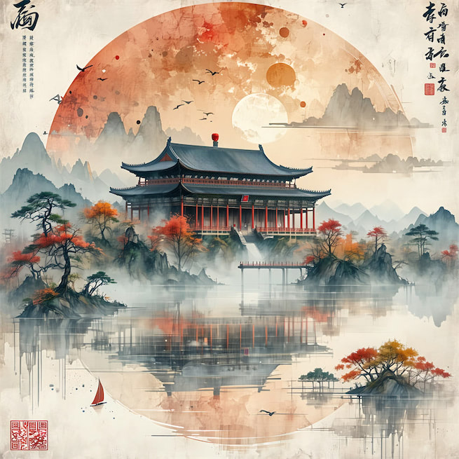 日照香炉生紫烟，遥看瀑布挂前川。