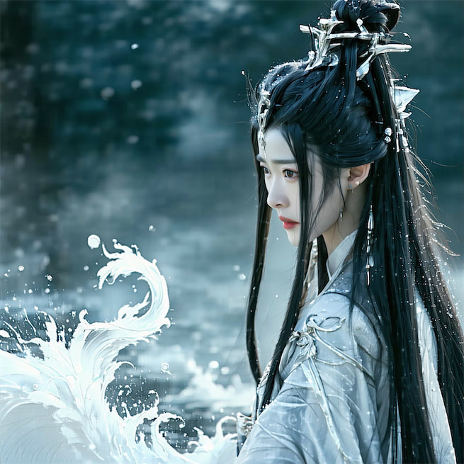 香炉初上日，瀑水喷成虹。