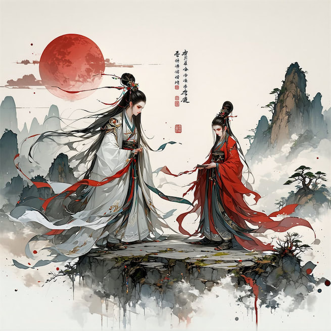 斜倚画阑娇不语，暗移梅影过红桥，裙带北风飘。