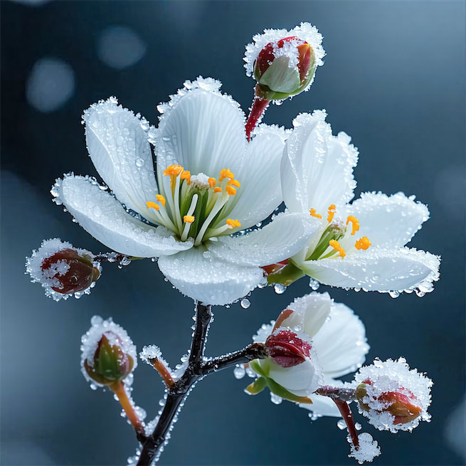 不知近水花先发，疑是经冬雪未销。