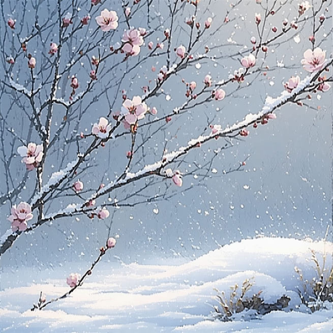 不知近水花先发，疑是经冬雪未销。