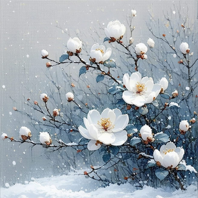 昔去雪如花，今来花似雪。