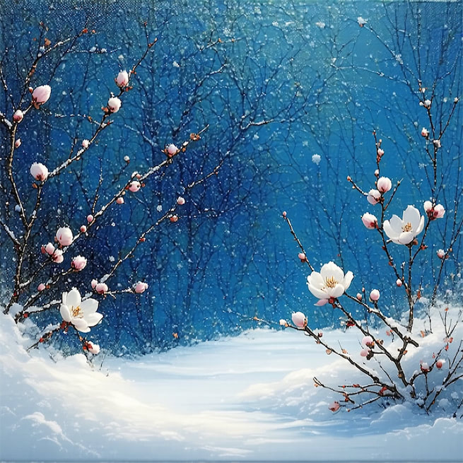 昔去雪如花，今来花似雪。