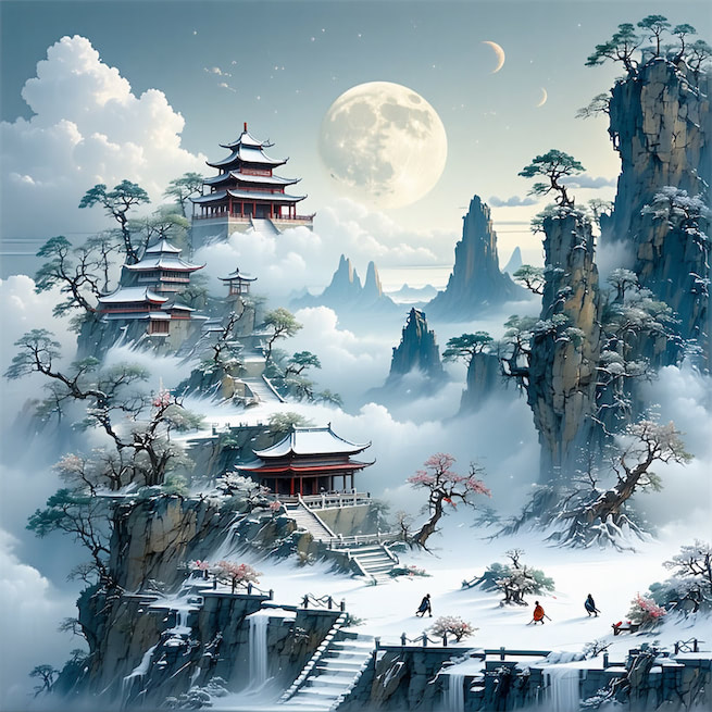 九衢雪小，千门月淡，元宵灯近。