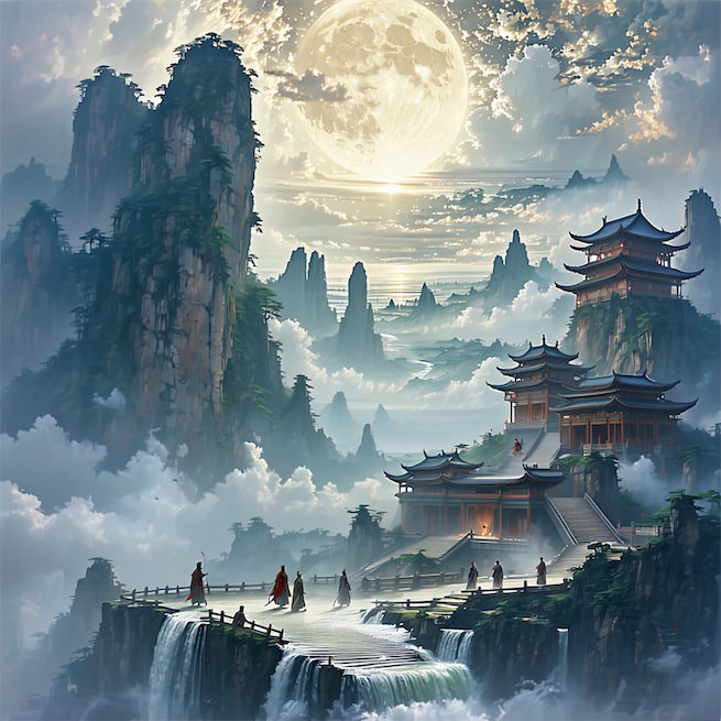 白日地中出，黄河天外来。