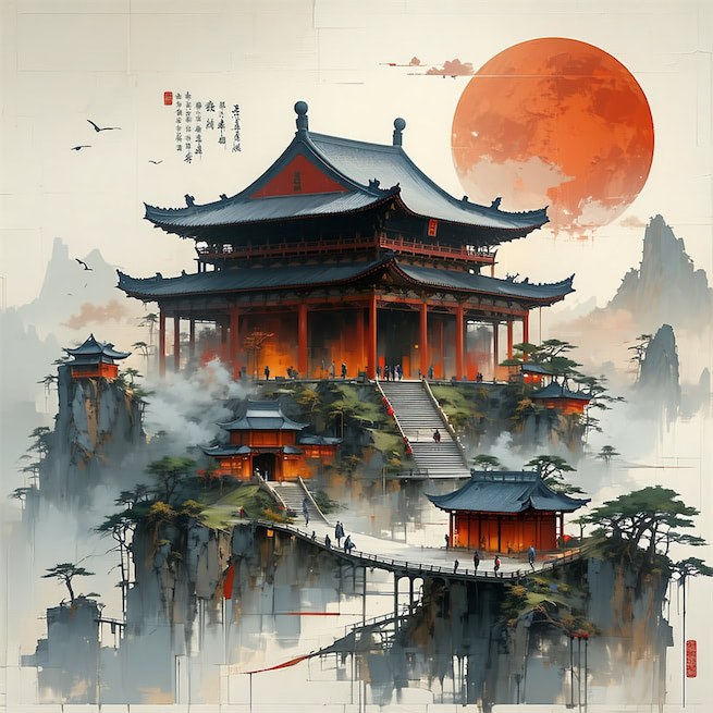 庭前时有东风入，杨柳千条尽向西。 Poster