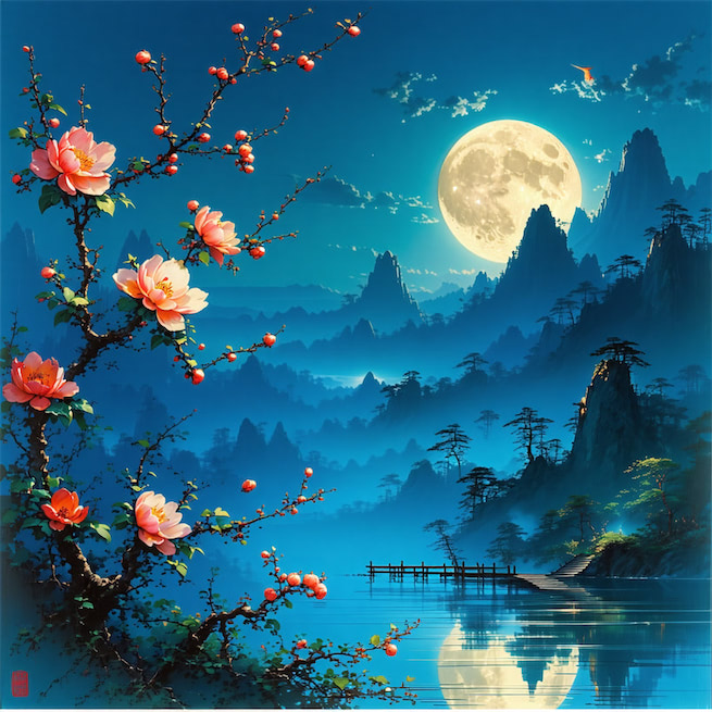 浔阳江头夜送客，枫叶荻花秋瑟瑟。