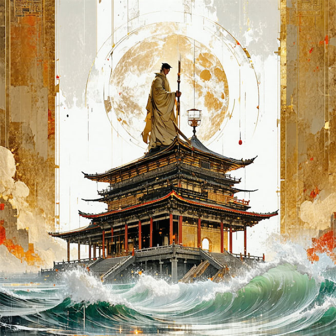 瀑布风前千尺影，疑泻银河一派。