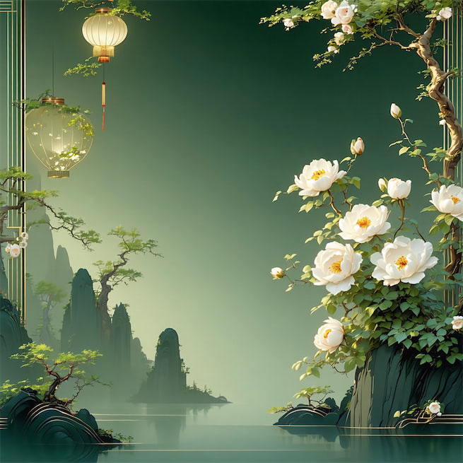 庭轩寂寞近清明，残花中酒，又是去年病。 Poster