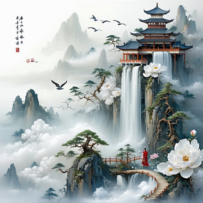 纸灰飞作白蝴蝶，泪血染成红杜鹃。