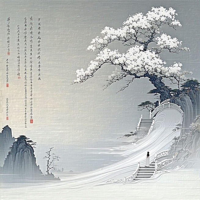 纸灰飞作白蝴蝶，泪血染成红杜鹃。