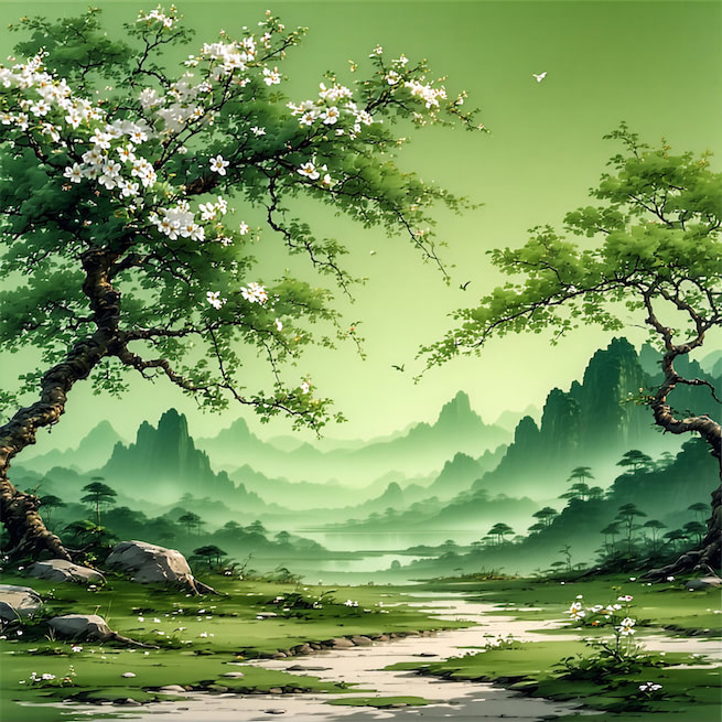 绿波春浪满前陂，极目连云稏肥。