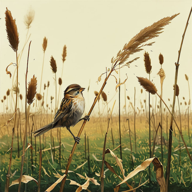 鸟衔野田草，误入枯桑里。