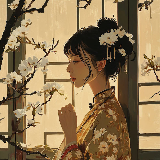 记当日、门掩梨花，翦灯深夜语。 Poster